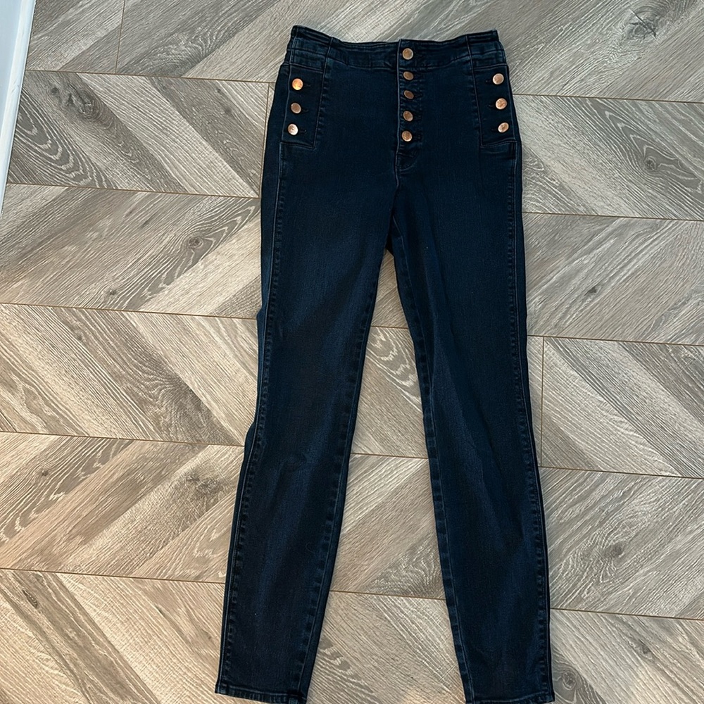 Dark j brand jeans with button detail